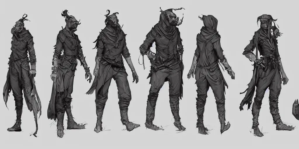 Prompt: a wanderer, character sheet, concept design, contrast, kim jung gi, greg rutkowski, zabrocki, karlkka, jayison devadas, trending on artstation, 8 k, ultra wide angle, pincushion lens effect