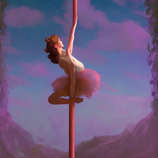Prompt: A beautiful poledancing fairie, cinematic lighting, soft bokeh, fantasy, modern, colourful, highly detailed, digital painting, artstation, deviantart, concept art, sharp focus, illustration, by Edward Hopper and Rene Magritte and Alphonse Mucha