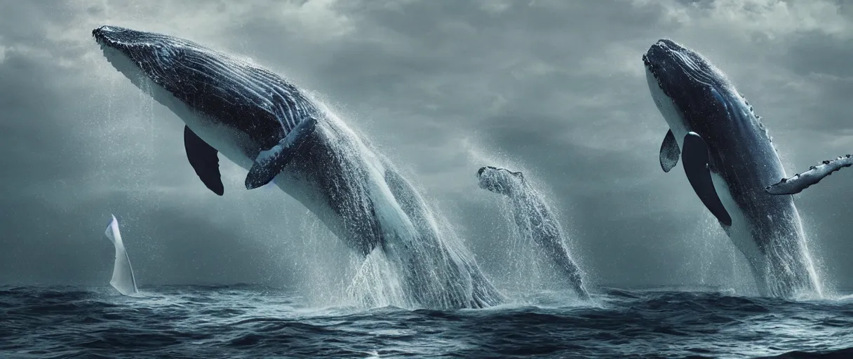 Prompt: ocean monster whale dramatic lighting establishing shot extremely high detail foto realistic cinematic lighting post processed