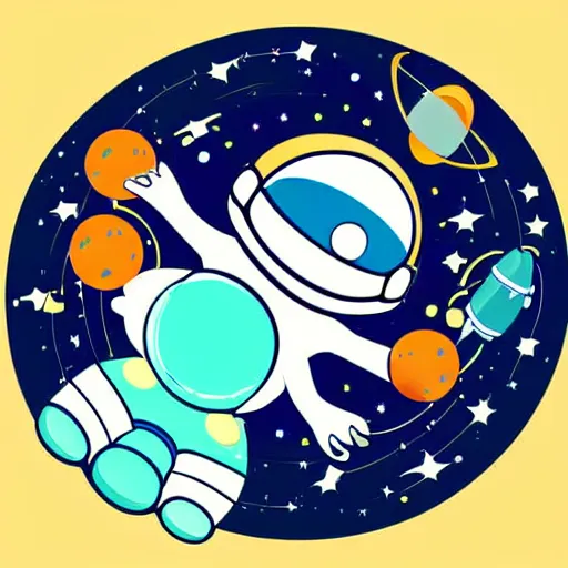 Image similar to cute space astronaut theme, stock vector art, comic, professional, pro