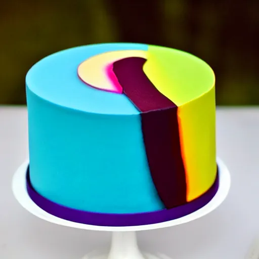 Prompt: minimalist cake colorful by amaury guichon