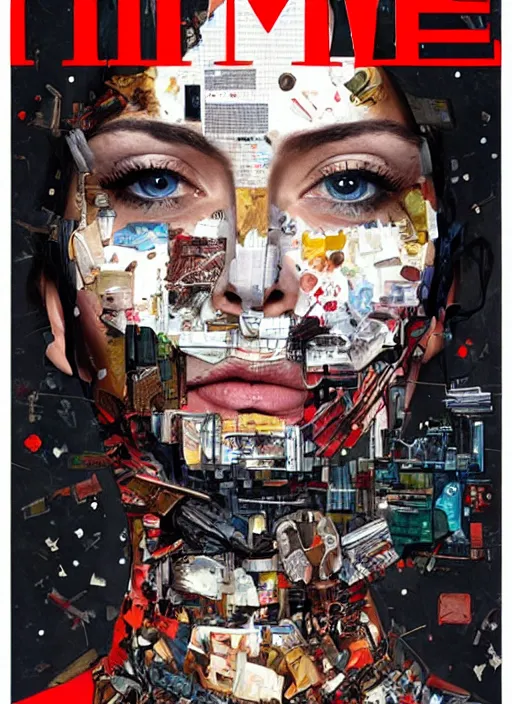 Prompt: TIME magazine cover, the coming AI singularity, by Sandra Chevrier, 4k