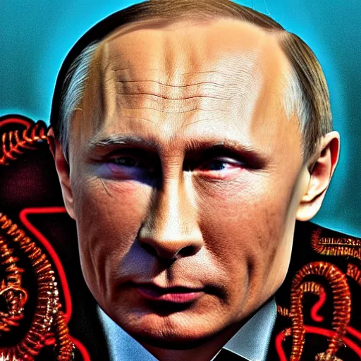 Image similar to vladimir putin became ugly lovecraftian monstrous degenerate abomination, photo - realistic, color image, 2 k, highly detailed, horror