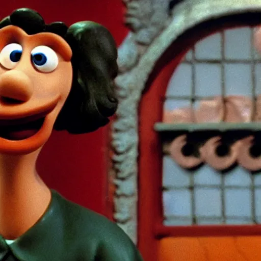 Prompt: a still of jerry seinfeld in wallace & gromit