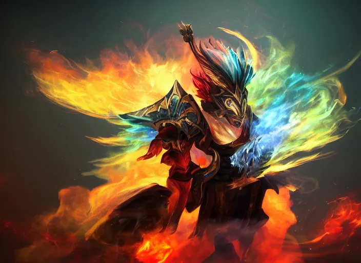 Prompt: champion splashart of champion made out of smoke