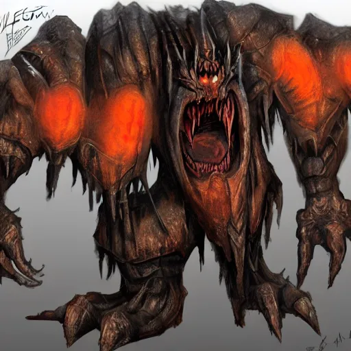 Prompt: concept art of monster from quake 4