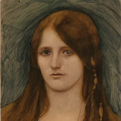 Prompt: potrait of Elizabeth Siddal , Pre-Raphaelite style, highly detailed, sharp focus