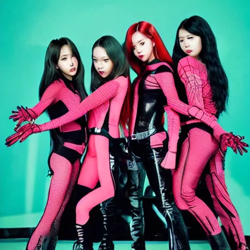 Image similar to blackpink as Spiderwoman