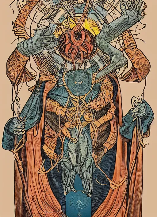 Image similar to detailed tarot card designed by morgan sorensen, artstation, instagram