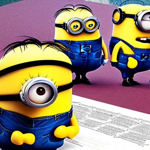 Image similar to Minions signing the Declaration of independence