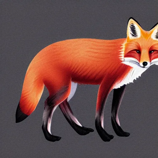 Prompt: red fox illustration