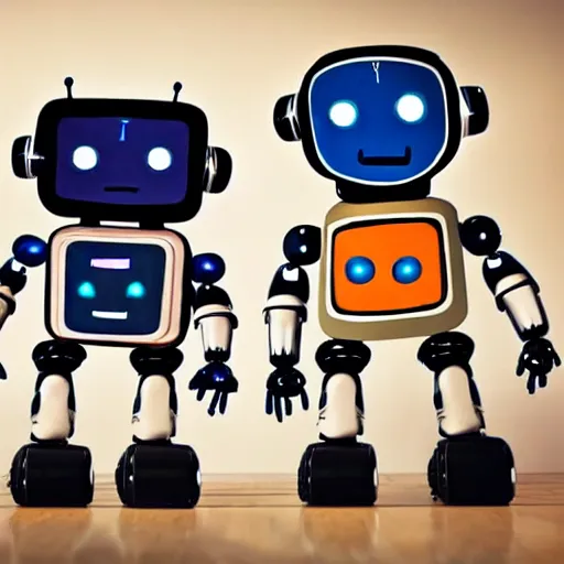 Prompt: Cute robots dancing