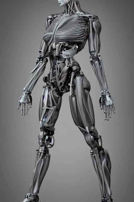 Image similar to full body female human anatomy concept, medical anatomy, cybernetic implants, gun metal grey, mecha limbs, muscular system reference, anatomical art, digital art, in the style of ruben alba, aaron sims, amanda lilleston, luka mivsek, bryan christie, ranjit ghosh, artstation, pinterest, deviantart, photoshop, octane render, unreal engine