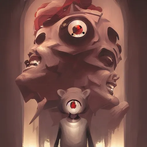 Image similar to face icon stylized minimalist scary stories to tell in the dark, loftis, cory behance hd by jesper ejsing, by rhads, makoto shinkai and lois van baarle, ilya kuvshinov, rossdraws global illumination