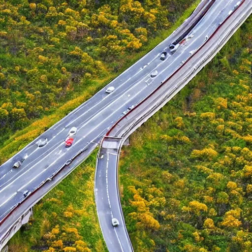 Prompt: a highway in America full of bicyclists