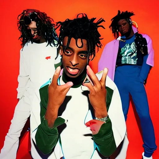 Image similar to playboi carti new album cover : creatures from the 4 dimension