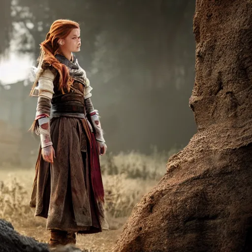 Image similar to a beautiful photo of hannah hoekstra as aloy in horizon forbidden west