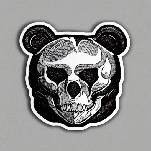 Image similar to cute bear skull mask sticker