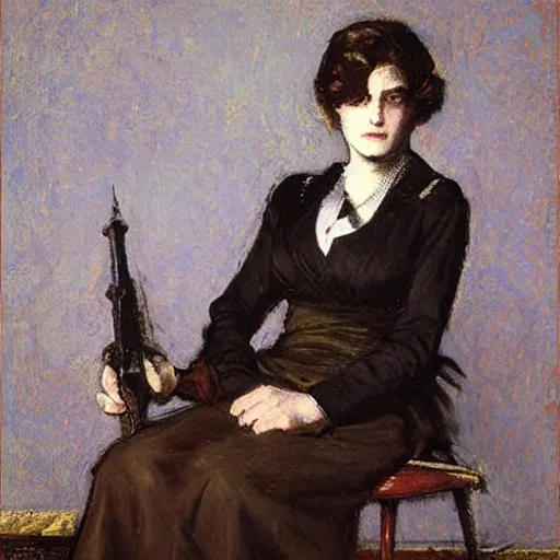 Image similar to female occult detective by alfred stevens