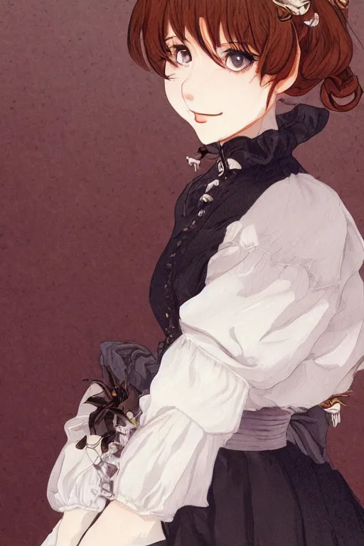 Image similar to portrait of a calico cat wearing victorian dress, fursona, furry art, anthro, detailed fur, detailed dress, delicate, pure, portrait, makoto shinkai