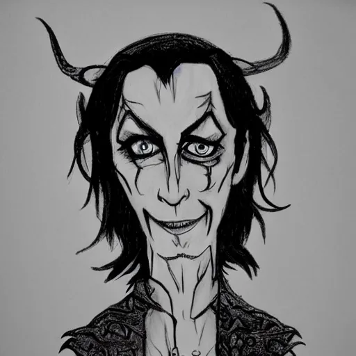 Image similar to loki drawn by tim burton