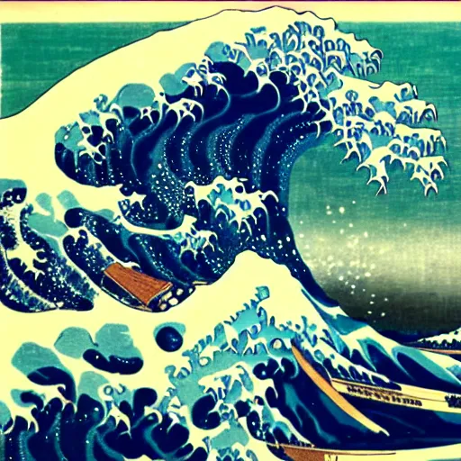 Image similar to a great big wave by katsushika hokusai