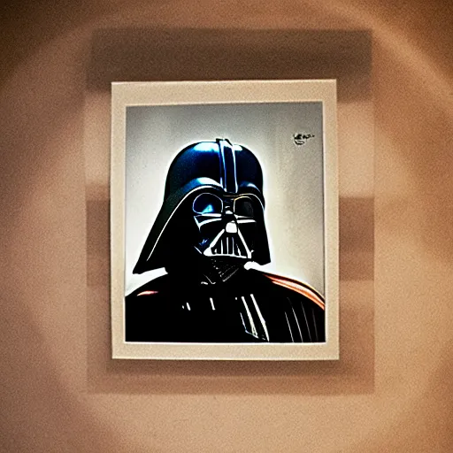 Prompt: award winning photography of cave paintings depicting Darth Vader from Star Wars
