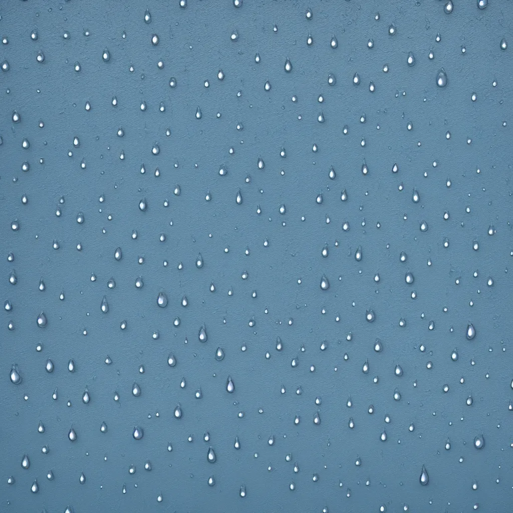 Prompt: large raindrops on blue wall, 8k