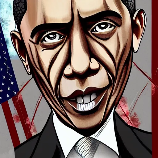 Prompt: Barack Obama in Attack on Titan