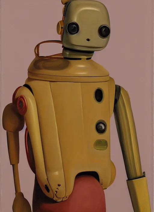 Image similar to painting of a robot by John Currin