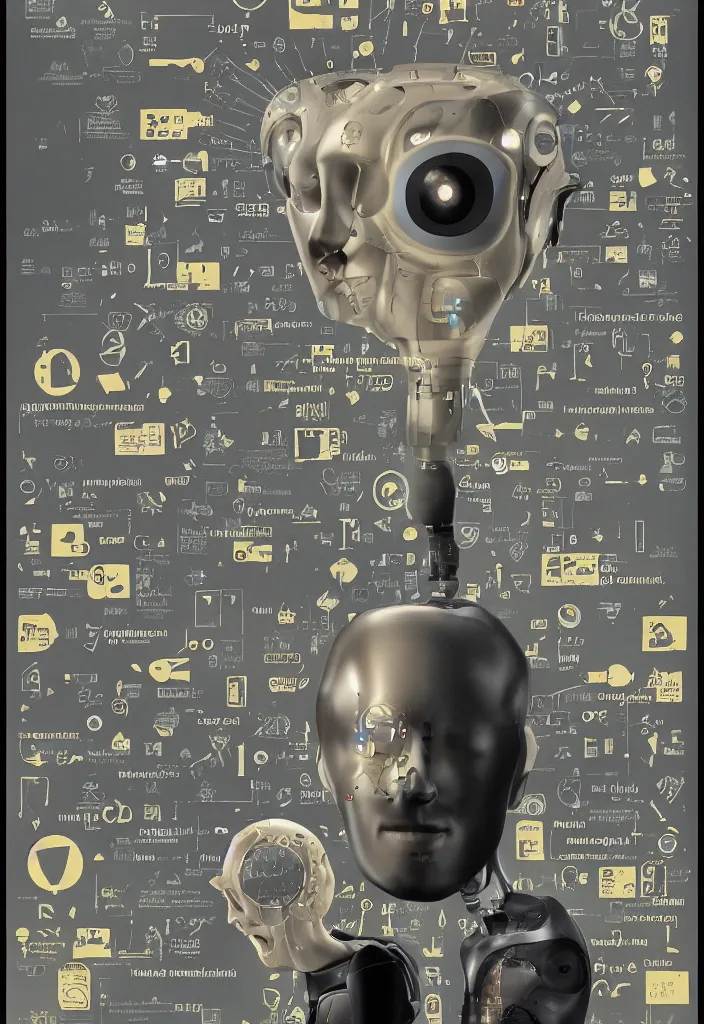 Image similar to a poster for the film about artificial intelligence in the style of henryk tomaszewski