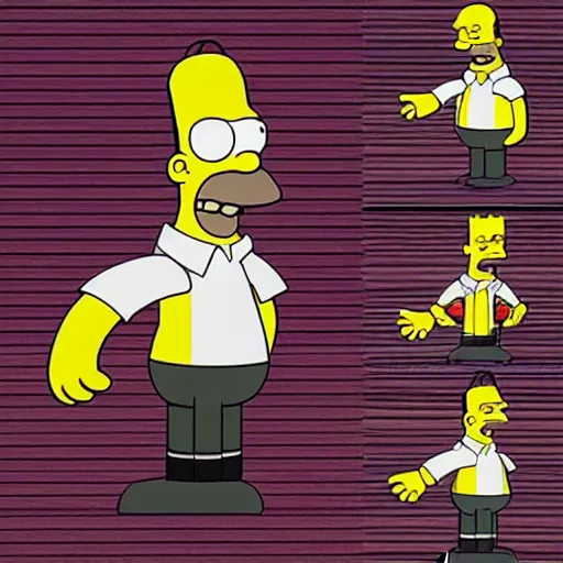 Image similar to homer simpson 3 d model computer generated