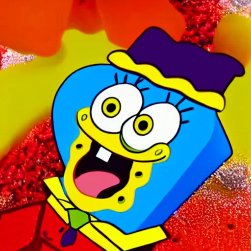 Prompt: handsome man, sponge bob style, big smile, vivid colors