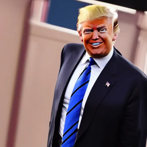 Prompt: donald trump with evil smile
