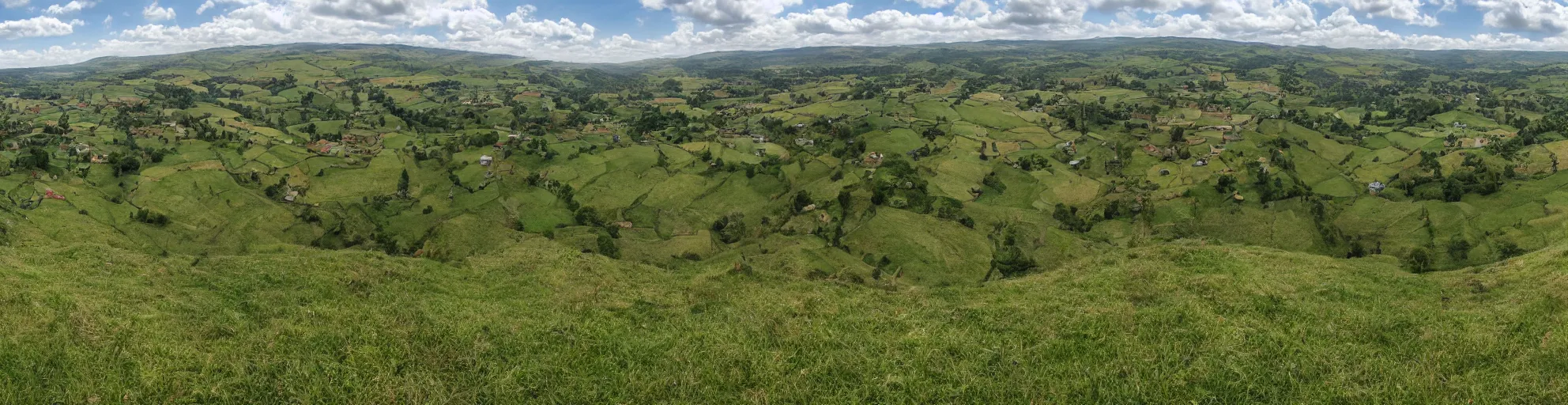 Prompt: panoramic view of the shire