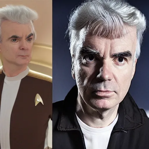 Prompt: david byrne on star trek ultra realistic photo