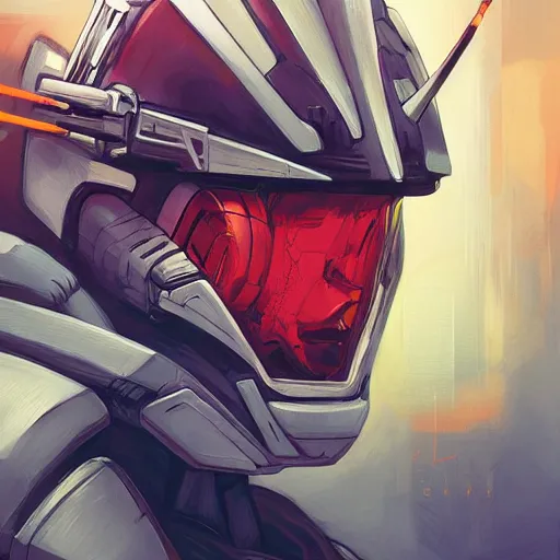 Image similar to a portrait of a stunning beautiful predator gundam pilot, with an intricate, detailed, urban inspired hiphop afro futuristic helmet, vector behance hd jesper ejsing, rhads, makoto shinkai, lois van baarle, ilya kuvshinov, rossdraws, hd, 3 2 k, ilya kuvshinov, gustav klimt