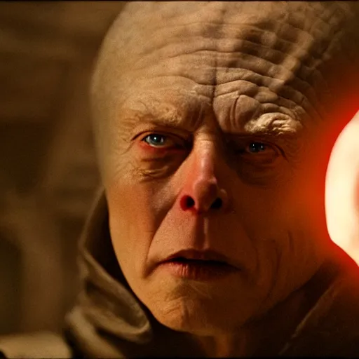 Image similar to elon musk as emperor palpatine as seen in raiders of the lost ark, 8k resolution, full HD, cinematic lighting, award winning, anatomically correct