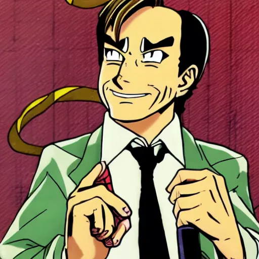 Image similar to Saul Goodman, anime style, drawing by Akira Toriyama