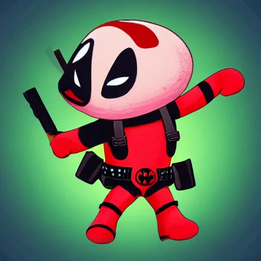 Prompt: deadpool as a character in animal crossing