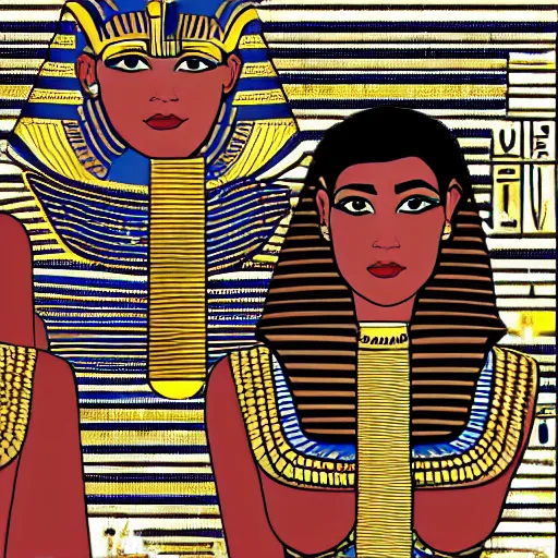 Image similar to egyptians wearing modern day clothing, detailed, digital art