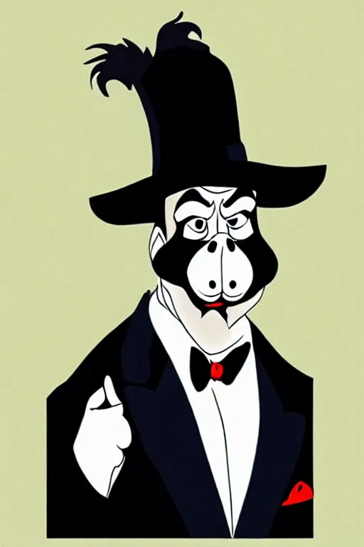 Image similar to gomez addams as pepe le pew, portrait