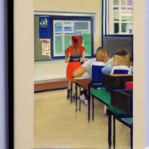 Image similar to getring f grade at school by hopper