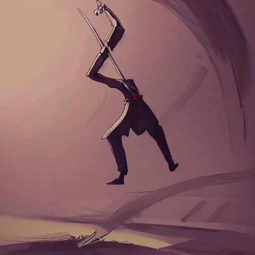 Prompt: A guy pulling a sword from the ground, Digital Art, Art,