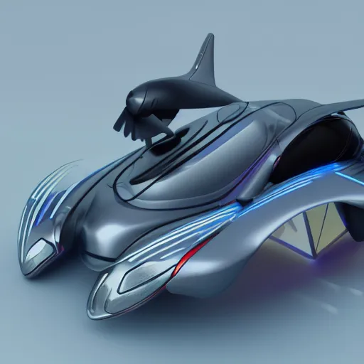 Image similar to futuristic sports flying car, hyperrealistic, cinema 4 d, cinematic