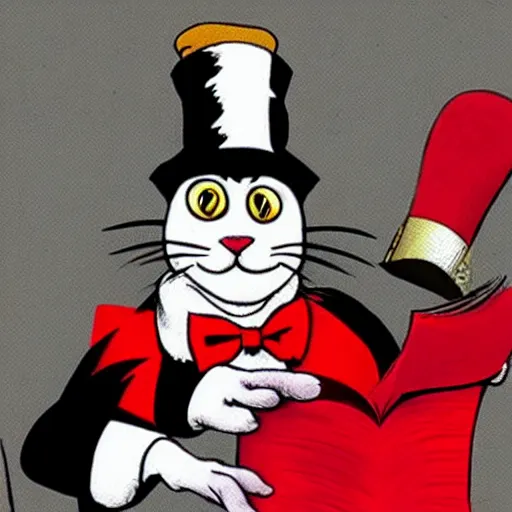 Image similar to the cat in the hat as the dictator of germany