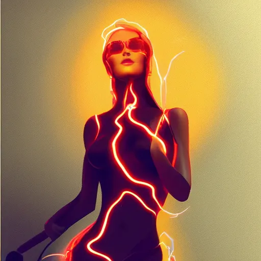 Prompt: electric woman, by dominik mayer