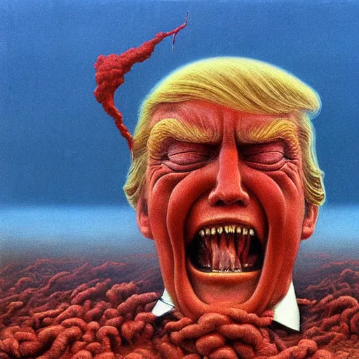 Prompt: Donald Trump. Putrid. Zdzisław Beksiński