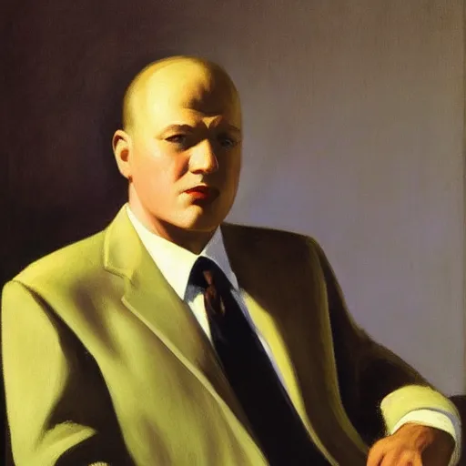 Prompt: a realistic john barilaro portrait, by edward hopper,