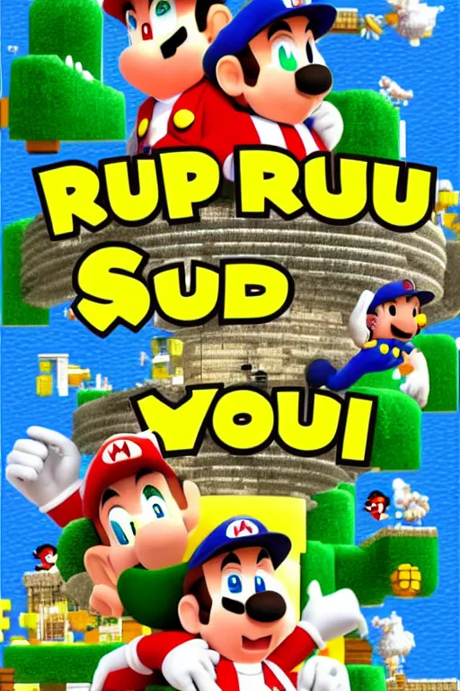 Prompt: rush hour ( 1 9 9 8 ) movie poster in the style of super mario world 2 : yoshi's island ( 1 9 9 5 ) snes cover art